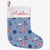 Petite Chaussette De Noël La conception nautique | de patchwork ajoutent (Devant)