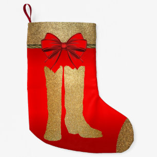 Petite Chaussette De Noël La Cowboy-Cow-girl de l'Ouest en rouge
