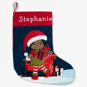Petite Chaussette De Noël La Fille des Elfes Noirs avec le Rudolph