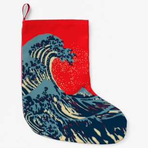Petite Chaussette De Noël La grande vague de Hokusai dans le style d'art