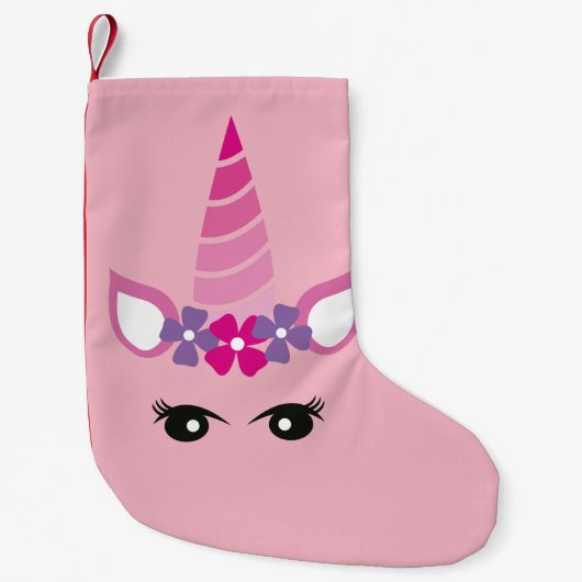 Petite Chaussette De Noël La licorne rose (Devant)