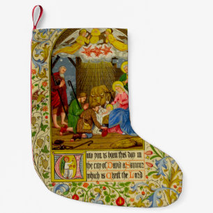 Petite Chaussette De Noël La nativité   à vous est née ce jour