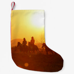 Petite Chaussette De Noël La silhouette du cavalier en costume de cowboy w