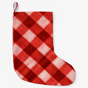 Petite Chaussette De Noël La texture du rouge vif du en vichy de liaison f