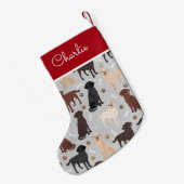 Petite Chaussette De Noël Labrador Retriever Paks and Bones Nom personnalisé (Dos (Accrochage))