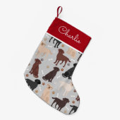 Petite Chaussette De Noël Labrador Retriever Paks and Bones Nom personnalisé (Devant (Accrochage))