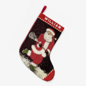 Petite Chaussette De Noël Lacrosse Sports Vacances Cadeau (Devant (Accrochage))