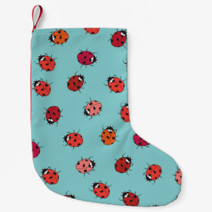 Petite Chaussette De Noël Ladybugs, arrière - plan bleu, charmant patte sans