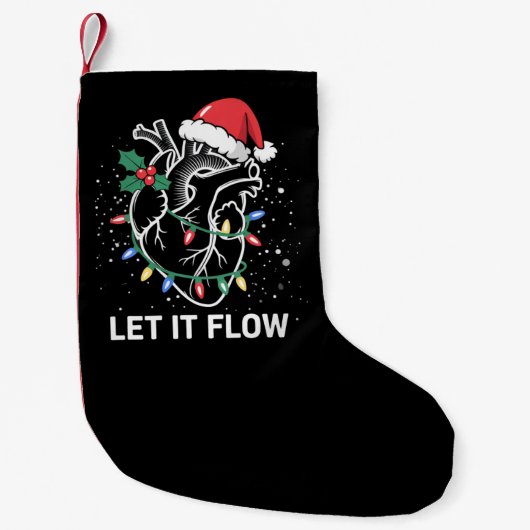 Petite Chaussette De Noël Laissez-le couler Anatomie Coeur Cardiaque Infirmi (Devant)