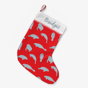 Petite Chaussette De Noël Lamantin de Noël Mignon Personnalisé