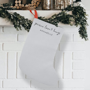 Petite Chaussette De Noël L'amour pour la paix et les câlins   Noel élégant 
