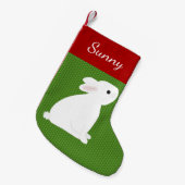 Petite Chaussette De Noël Lapin blanc animal (Devant (Accrochage))