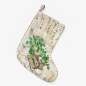 Petite Chaussette De Noël Lapins de bouleau (Devant (Accrochage))