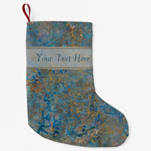 Petite Chaussette De Noël Lapis de luxe Lazuli Marbre bleu et or