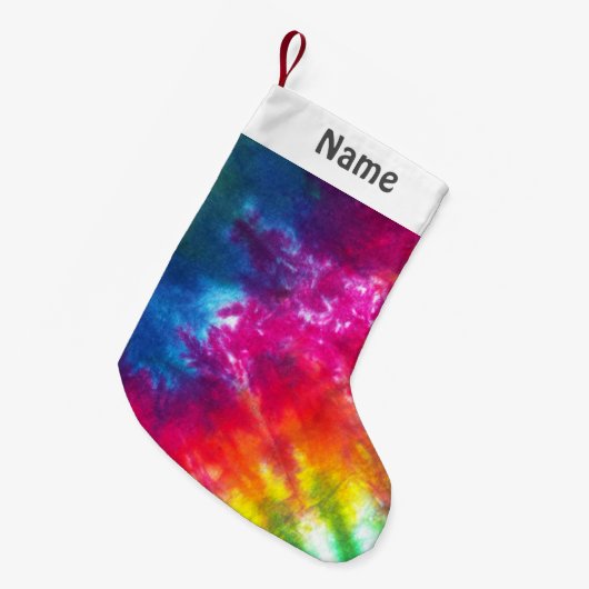 Petite Chaussette De Noël L'arc-en-ciel teignent en nouant customisé (Devant (Accrochage))