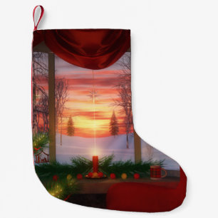 Petite Chaussette De Noël L'aurore de Noël Porte-chandelle