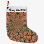 Petite Chaussette De Noël LavishlyOn Personnalisable Peach Green Bloom (Devant)
