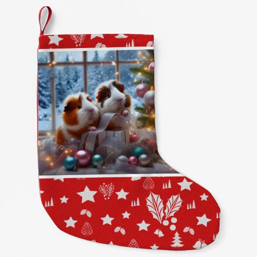 Petite Chaussette De Noël Le bas de Noël des cochons d'Inde (Devant)