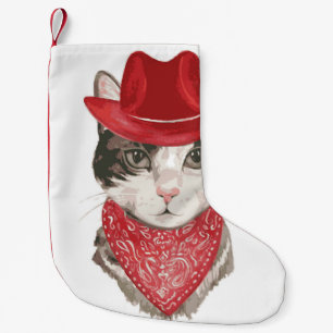 Petite Chaussette De Noël Le chat vintageel dessin motif avec un animal de c