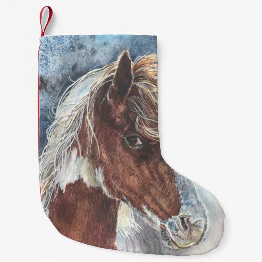 Petite Chaussette De Noël Le Cheval Pinto Pony (Devant)