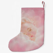 Petite Chaussette De Noël Le double rose personnalisé de bébé de fille a (Dos)