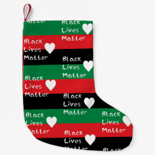 Petite Chaussette De Noël Le Drapeau panafricain du Coeur blanc de Black Liv