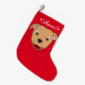 Petite Chaussette De Noël Le faon Pitbull font face (Devant (Accrochage))