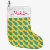 Petite Chaussette De Noël Le motif | d'ananas ajoutent votre initiale (Devant)