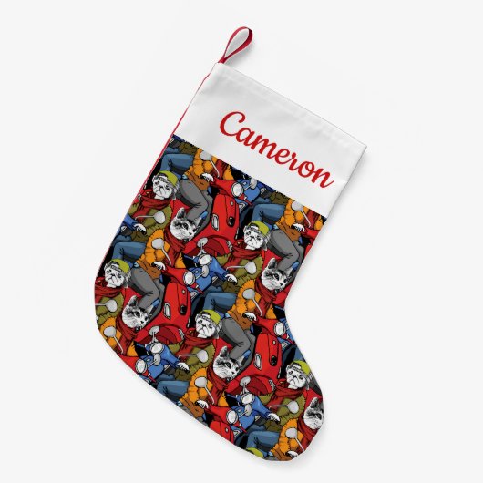 Petite Chaussette De Noël Le motif | de scooter de chats et de chiens (Devant (Accrochage))