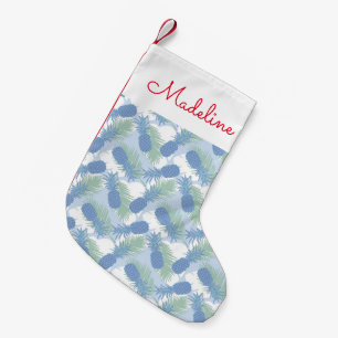 Petite Chaussette De Noël Le motif en pastel tropical   d'ananas ajoutent