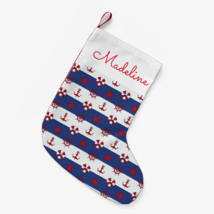 Petite Chaussette De Noël Le motif nautique de bannière étoilée ajouten