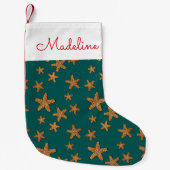 Petite Chaussette De Noël Le motif orange | d'étoiles de mer ajoutent votre (Devant)