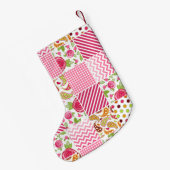 Petite Chaussette De Noël Le patchwork Girly a inspiré le bas de Noël (Dos (Accrochage))