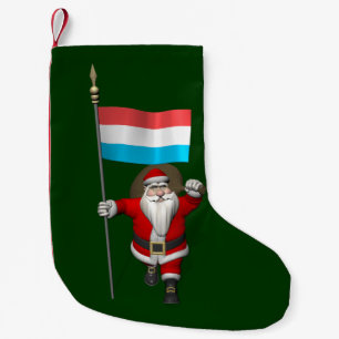 Petite Chaussette De Noël Le Père Noël Avec L'Enseigne Luxembourg