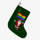Petite Chaussette De Noël Le père noël fier avec le drapeau d'arc-en-ciel (Devant (Accrochage))