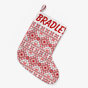 Petite Chaussette De Noël Le rouge et le blanc ont tricoté le bas de Noël 