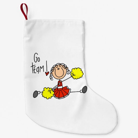 Petite Chaussette De Noël Le rouge vont pom-pom girl d'équipe (Devant)