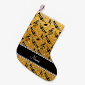 Petite Chaussette De Noël Le scintillement jaune nommé fait sur commande (Devant (Accrochage))
