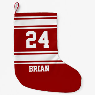 Petite Chaussette De Noël Le thème sportif rouge et blanc