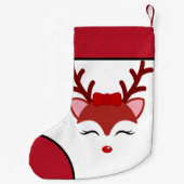 Petite Chaussette De Noël Le visage de Noël des rennes (Dos)