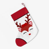 Petite Chaussette De Noël Le visage de Noël des rennes (Dos (Accrochage))