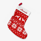 Petite Chaussette De Noël Le whippet silhouette le motif de rouge et de (Devant (Accrochage))