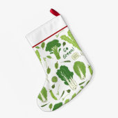 Petite Chaussette De Noël Légumes mignons sains verts feuillus du légume | (Dos (Accrochage))