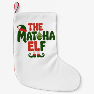 Petite Chaussette De Noël L'Elfe Matcha Boisson de Noël drôle au Matcha