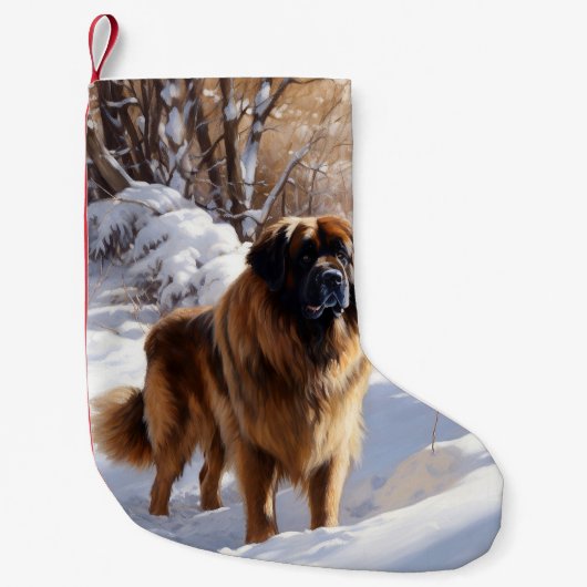 Petite Chaussette De Noël Leonberger Laissez-le neiger Noël (Devant)