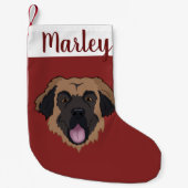 Petite Chaussette De Noël Leonberger personnalisable (Devant)
