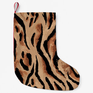 Petite Chaussette De Noël Léopard de tigre : Peau animale sans joint