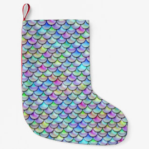 Petite Chaussette De Noël Les échelles de sirènes de la bulle arc-en-ciel
