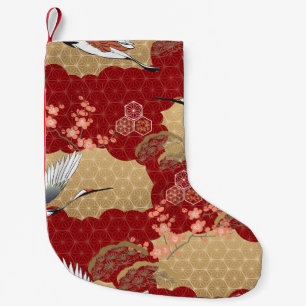 Petite Chaussette De Noël Les fleurs japonaises de kimono