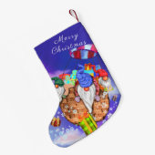 Petite Chaussette De Noël Les Gnomes Dans Les Ballons Donne Des Cadeaux De N (Dos (Accrochage))